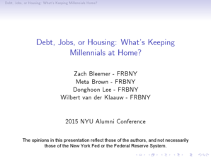 Debt Jobs or Housing WhatTMs Keeping Millennials at Home - cvstarrnyu
