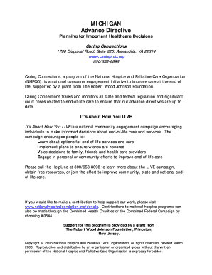 Michigan Advance Directive for Healthcare