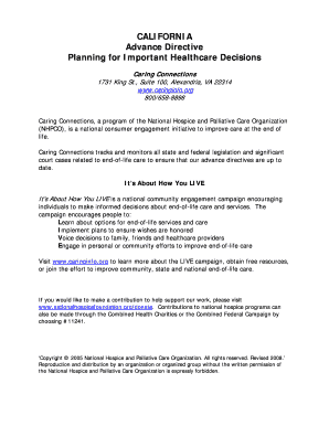 California Advance Healthcare Directive
