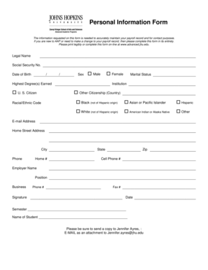 Personal Information Form