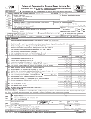Form 990 Tax Return for Exempt Organizations