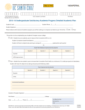UCSC Satisfactory Academic Progress Form