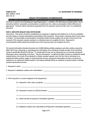 Request for Reasonable Accommodation
