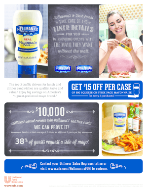 Hellmann's Mayonnaise Rebate Form