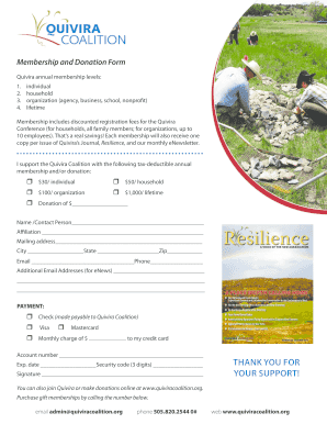 Quivira Coalition Membership and Donation Form