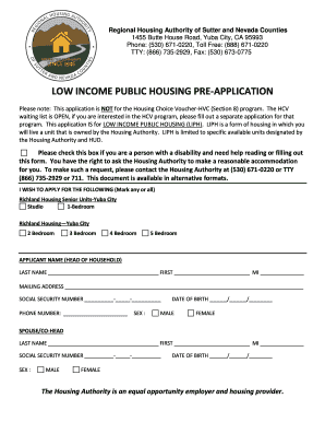 Low Income Public Housing Pre-Application