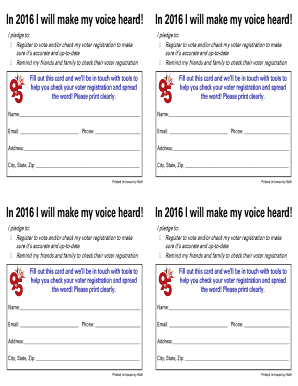 Voter Registration Pledge Card