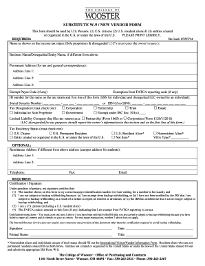 W-9 Form for US Persons