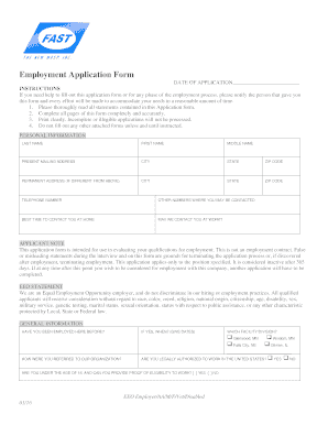Employment Application Form