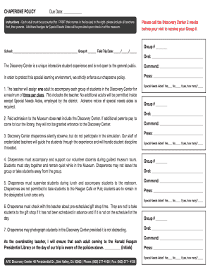 Chaperone Policy Form