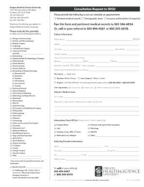 OHSU Patient Referral Form