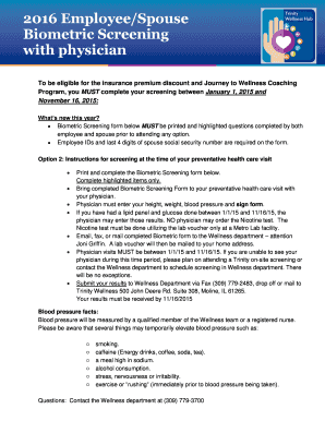Employee/Spouse Biometric Screening Form