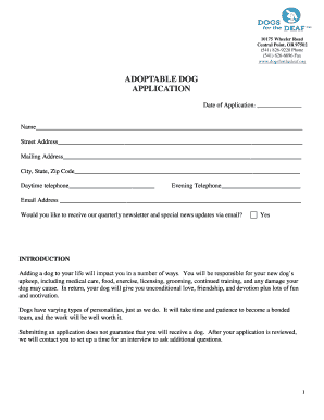 Adoptable Dog Application