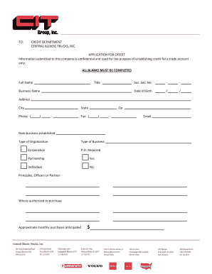 Credit Application Form