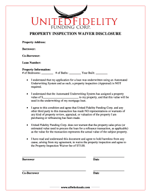 Property Inspection Waiver Disclosure