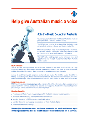 Music Council of Australia Membership Application