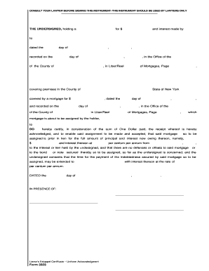 Lienor’s Estoppel Certificate