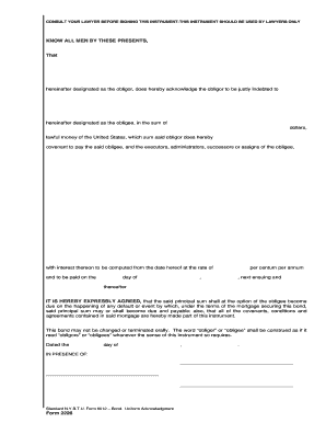 New York Bond Form 8012
