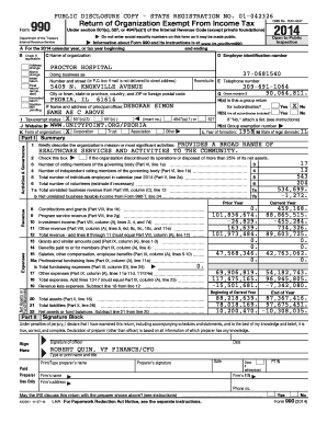 Form 990 2014 Proctor Hospital