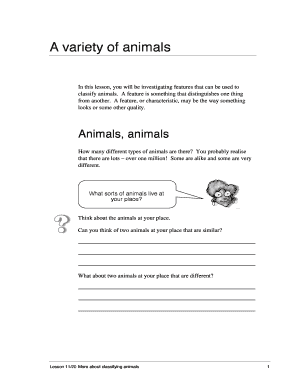 Classifying Animals Lesson