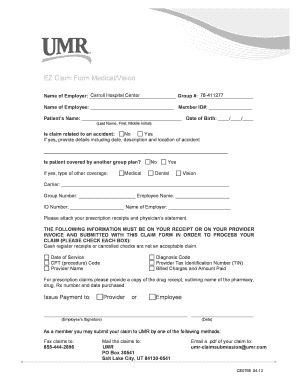 EZ Claim Form Medical/Vision
