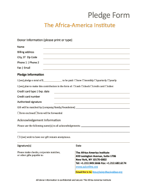 Donation Pledge Form