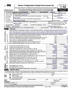 Form 990 Return of Organization Exempt From Income Tax