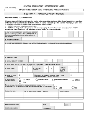 Connecticut Unemployment Notice