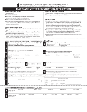 Maryland Voter Registration Application