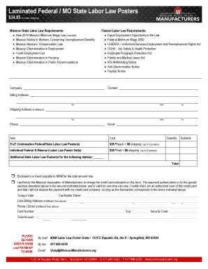 Missouri Labor Law Poster Order Form