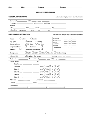 Employee Setup Form