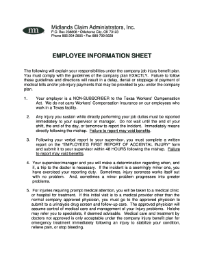Employee Injury Report Form