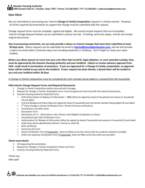 Change in Family Composition Request Form