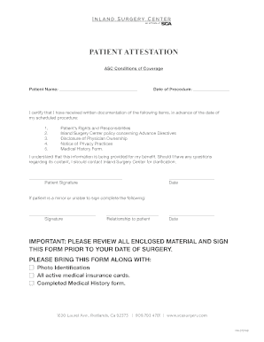 Patient Attestation Form