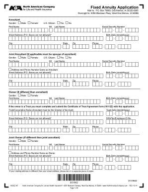 Fixed Annuity Application