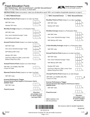 NAC Retirement Allocation Form