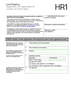 UK Home Rights Notice Application