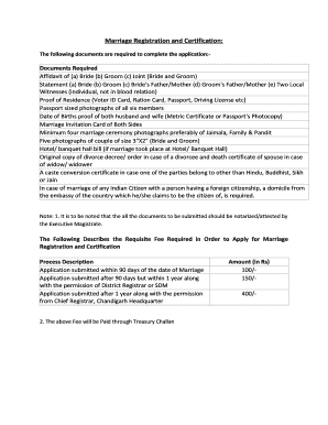 Marriage Registration and Certification Form