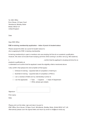 ESE In-training Membership Application