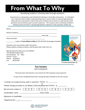From What To Why Order Form