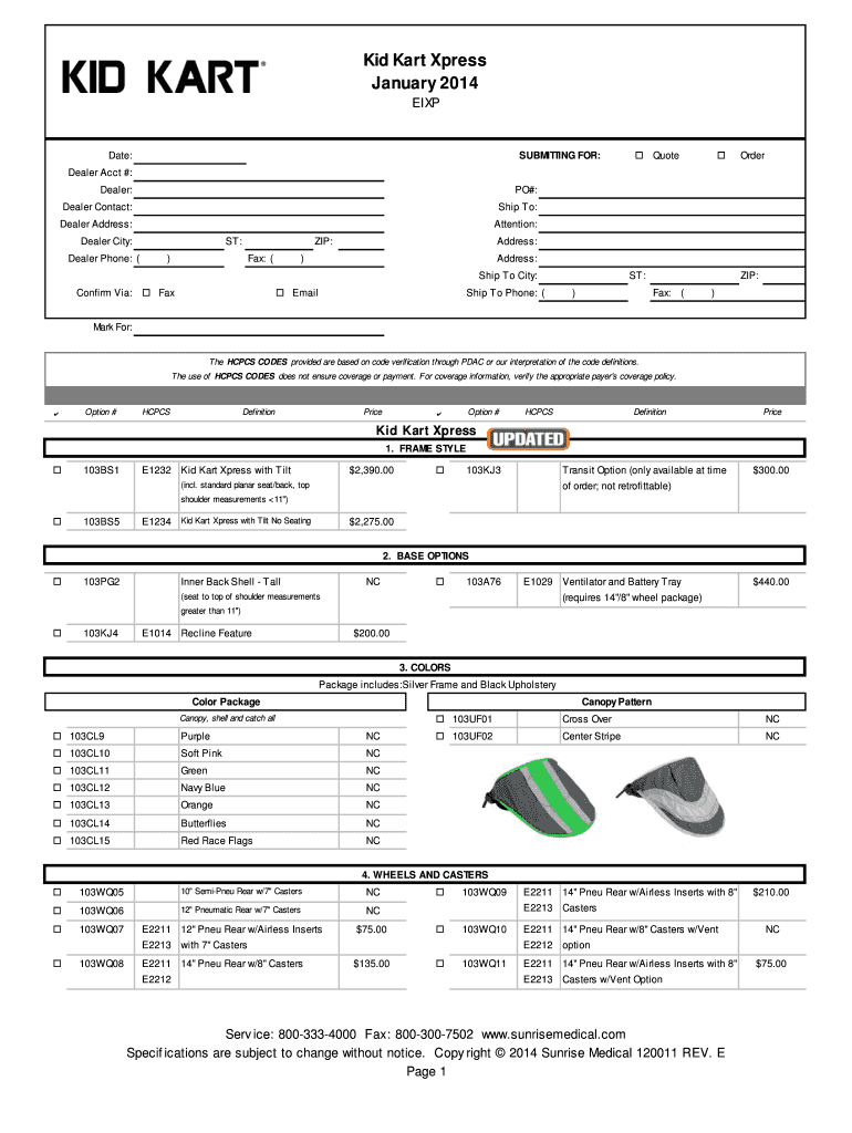 Fillable Online KID KART XPRESS 120011 Loh Medical Fax Email Print