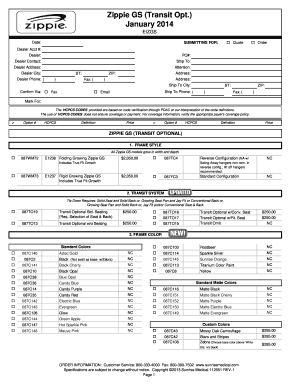 Zippie GS Transit Order Form
