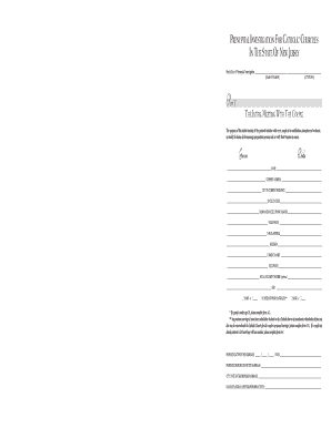 Prenuptial Investigation Form for Catholic Churches