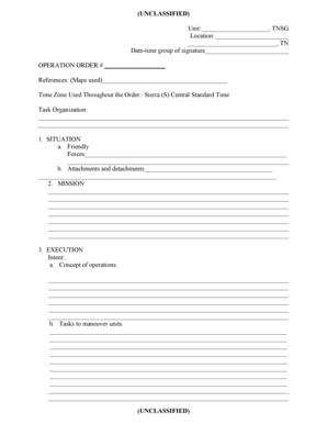 Military Operation Order Template