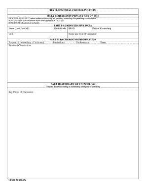 Developmental Counseling Form