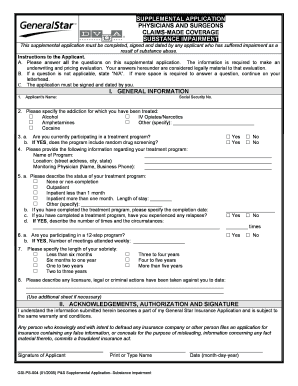 Physicians and Surgeons Substance Impairment Application