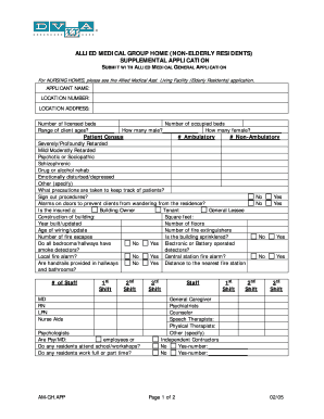 Allied Medical Group Home Supplemental Application
