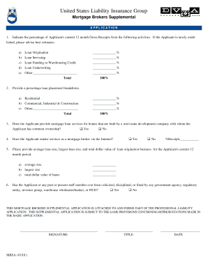 Mortgage Brokers Supplemental Application