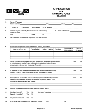 Swimming Pool and Beach Insurance Application