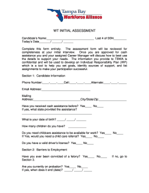 WT Initial Assessment Form
